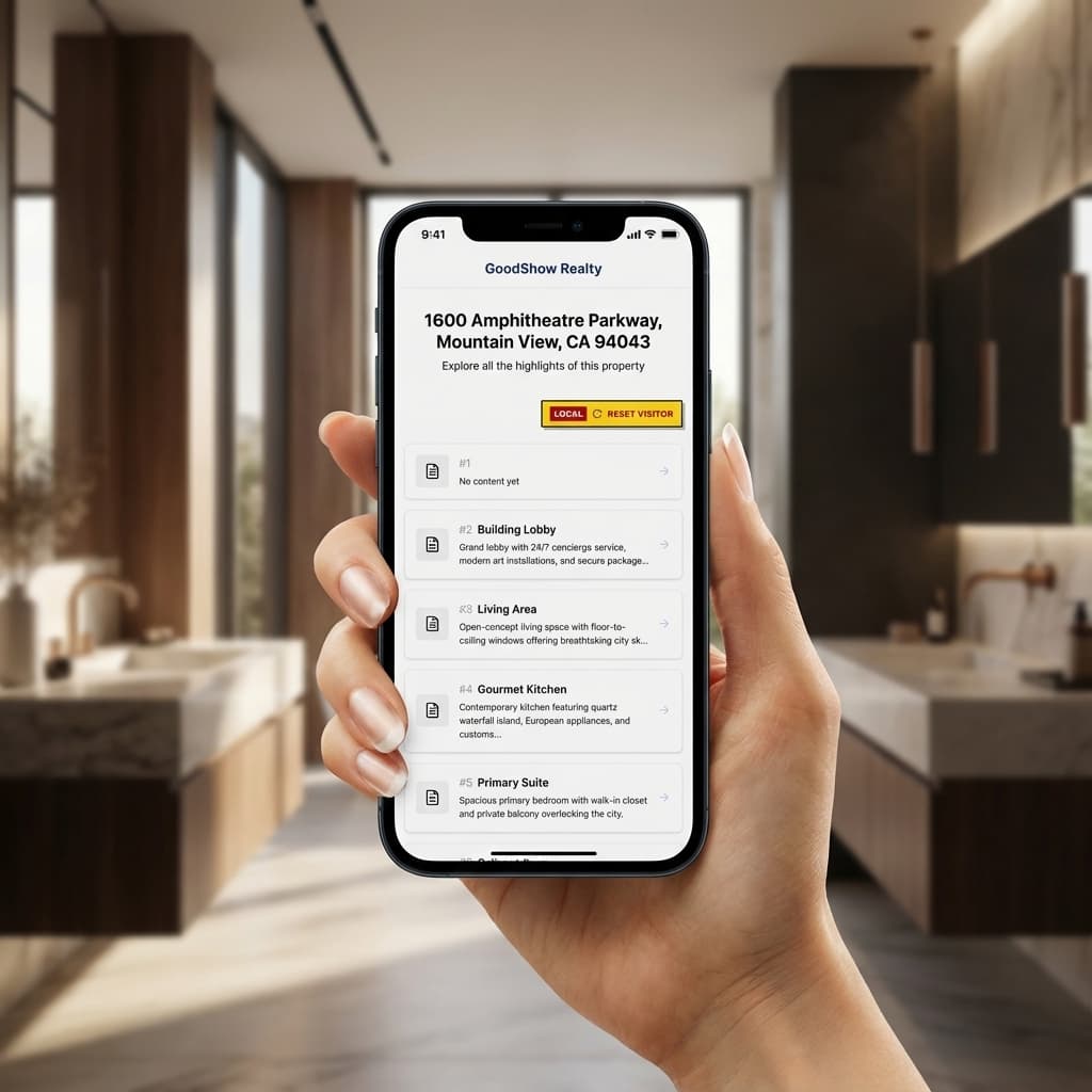 Buyer scanning QR tag with smartphone