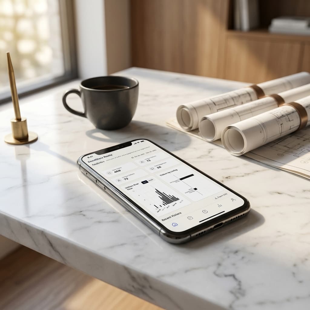 Analytics dashboard with engagement metrics
